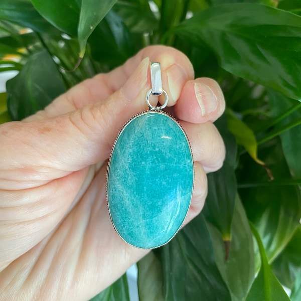 925 Amazonite Pendant, Gemstone pendant