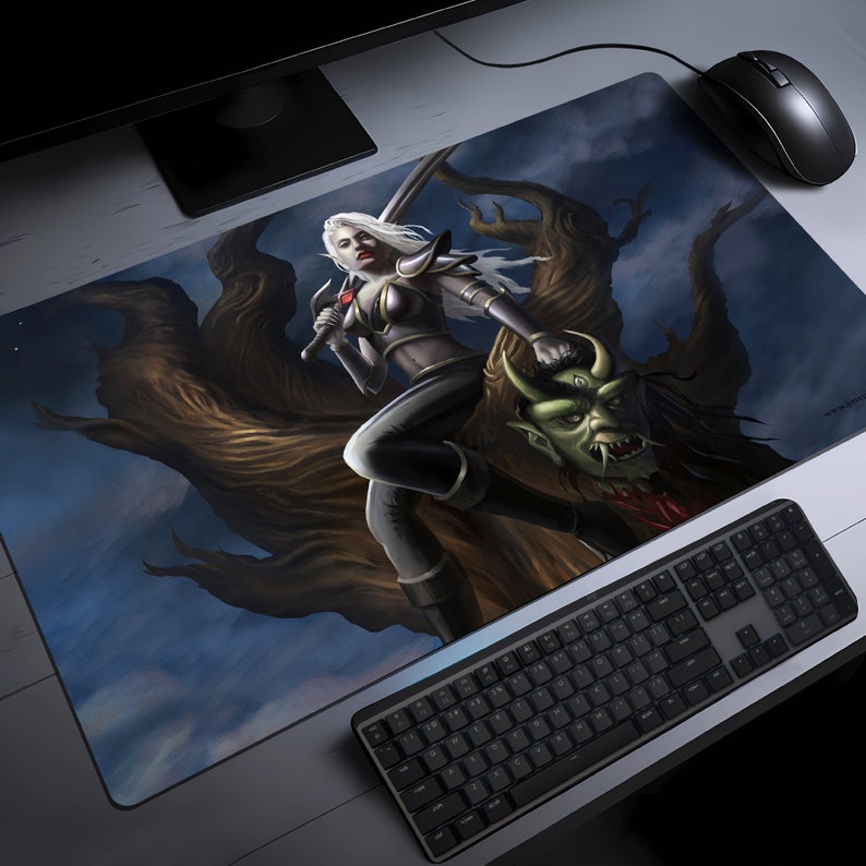 Drow Elf Playmat MTG Playmat Large Desk Mat Gaming Mousepad Etsy