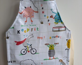 Apron ~ Childs Whimsical Monster Print (available in 4 age sizes) adult size also available.