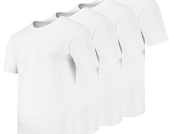 Crewneck Cotton T-Shirts for Men | 4-Pack Crewneck T-Shirts Multipack | Short Sleeve T-Shirts Ideal for Mens Undershirt