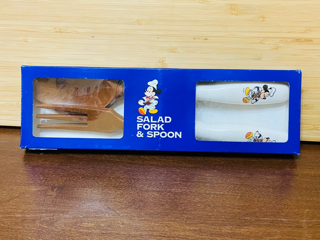 NIB Walt Disney's Gourmet Mickey Mouse Salad Fork & Spoon Japan Etsy