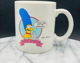 Vintage Marge Simpson Thank You It’s My Specialty 1990 Coffee Cup Mug The Simpsons