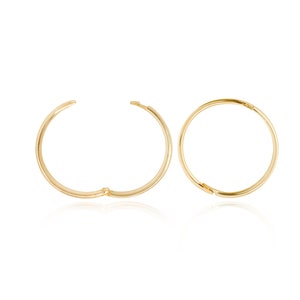 9ct gold hinge hoops - solid gold sleepers - solid gold huggie hoops - small gold hoops - thin gold hoops - delicate hoops - earrings