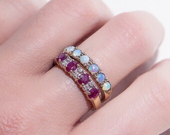 Gold ruby ring | Etsy