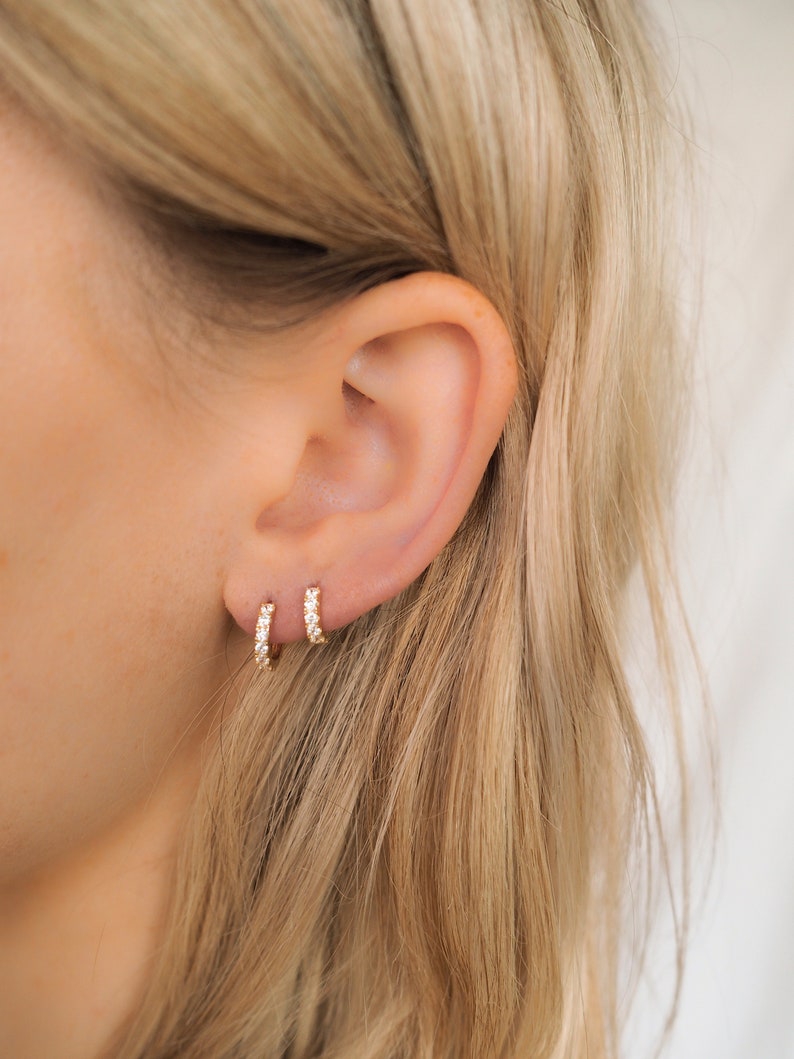 9ct gold huggy hoops solid gold huggie hoops small gold Etsy