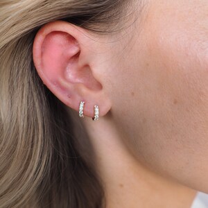 9ct Solid Gold Plain Tiny Huggie Earrings