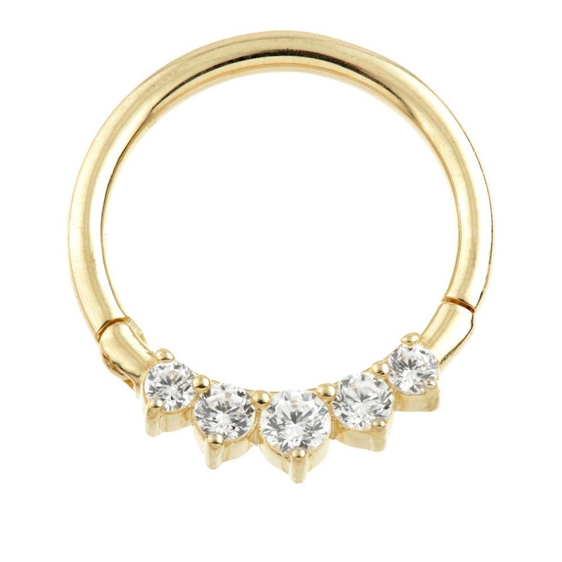 14ct solid gold cartilage hoop 10mm solid gold clicker Etsy