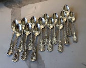 14 Sterling, Whiting Louis XV, teaspoons, monogrammed