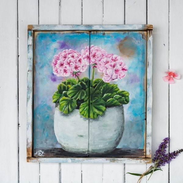 Geranium Painting Etsy