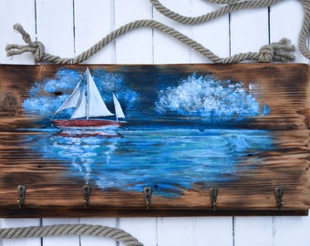 Sailboat Key Hanger Etsy