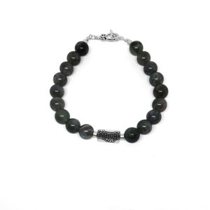Men’s Natural Stone Bracelet - Handcrafted Bracelet – Stretchable Bracelet for Men’s - Boho Bracelet - Beaded Bracelet - Gift for Him