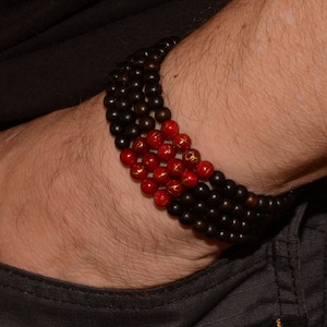 Men’s Natural Stone Bracelet - Handcrafted Bracelet – Stretchable Bracelet for Men’s - Boho Bracelet - Beaded Bracelet - Gift for Him