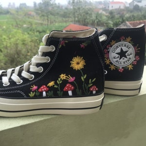 Converse Shoes Embroidered Mushrooms Logo Converse Hight Top