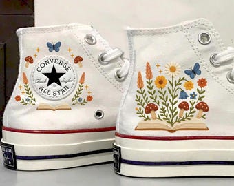 Embroidered Converse Chuck Taylor Sneakers: Colorful Floral Design