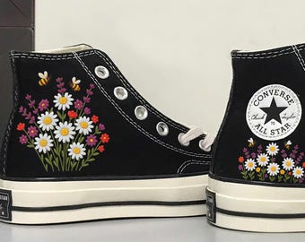 Embroidered Floral Converse Chuck Taylor Sneakers: Custom Kids Shoes