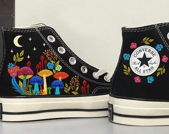 mushroom embroidery converse gift for kid Converse Chuck Taylor 1970s
