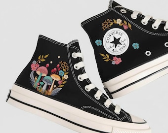 Custom Woman Converse Chuck Taylor Embroidered Flower Logo - Etsy