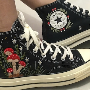Converse Chuck Taylor 1970s embroidered mushrooms - Converse Sports Shoes embroidery flower natural flowers - Converse embroidered flower