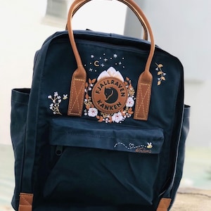 Kanken custom embroidered -Embroidered Kanken backpack - flower embroidery Kanken - school backpack