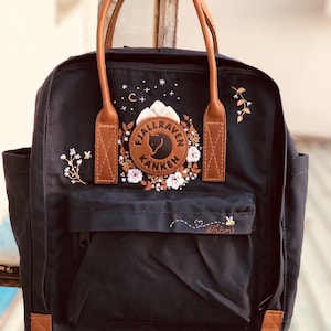 Kanken Backpack with Mountain Embroidery, Custom Embroidered Backpack, Laptop Bag