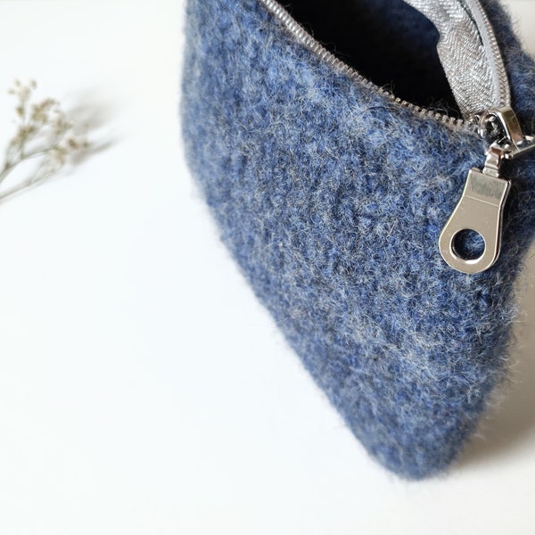 Wool Zipper Pouch Etsy