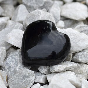 Black Obsidian Crystal Heart - Handcrafted Healing Gemstone for Protection, Grounding, and Confidence