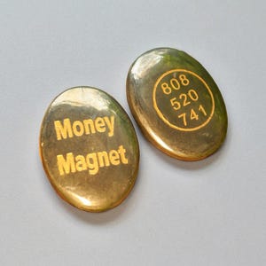 Money Magnet Pyrite Coin with Zibu Symbol & Angel Numbers – Abundance Crystal, Prosperity Token, Wealth Stone, Manifestation Gift