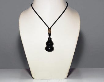 Rainbow Obsidian Gourd Pendant Necklace – Healing Crystal Jewelry