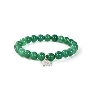 Green Aventurine Bracelet | Chakra Crystal Healing Gemstone Bracelet for Yoga Meditation| Handmade Indian Jade Jewelry for Men Women Unisex