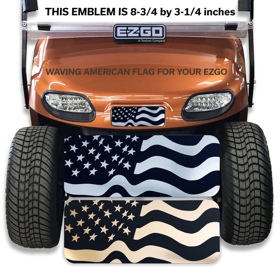 Engraved Waving American Flag for Your EZGO With a Nameplate Etsy