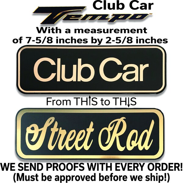 Golf Cart Name Plate Etsy