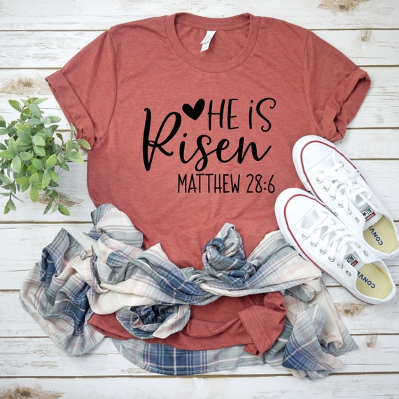 Easter Shirts For Women Religious Christian He Is Risen Gift Easter Shirts For Women Religious Christian He Is Risen Gift