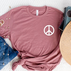 Peace Sign Shirt, Hippie T Shirt, Grunge Peace Shirt, Peace Sign T-Shirt, Boho Shirt, Peace T-Shirt, Peace Tee, Peace Symbol Shirt