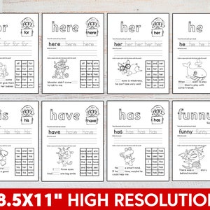 sight words printable coloring pages sight words practice etsy