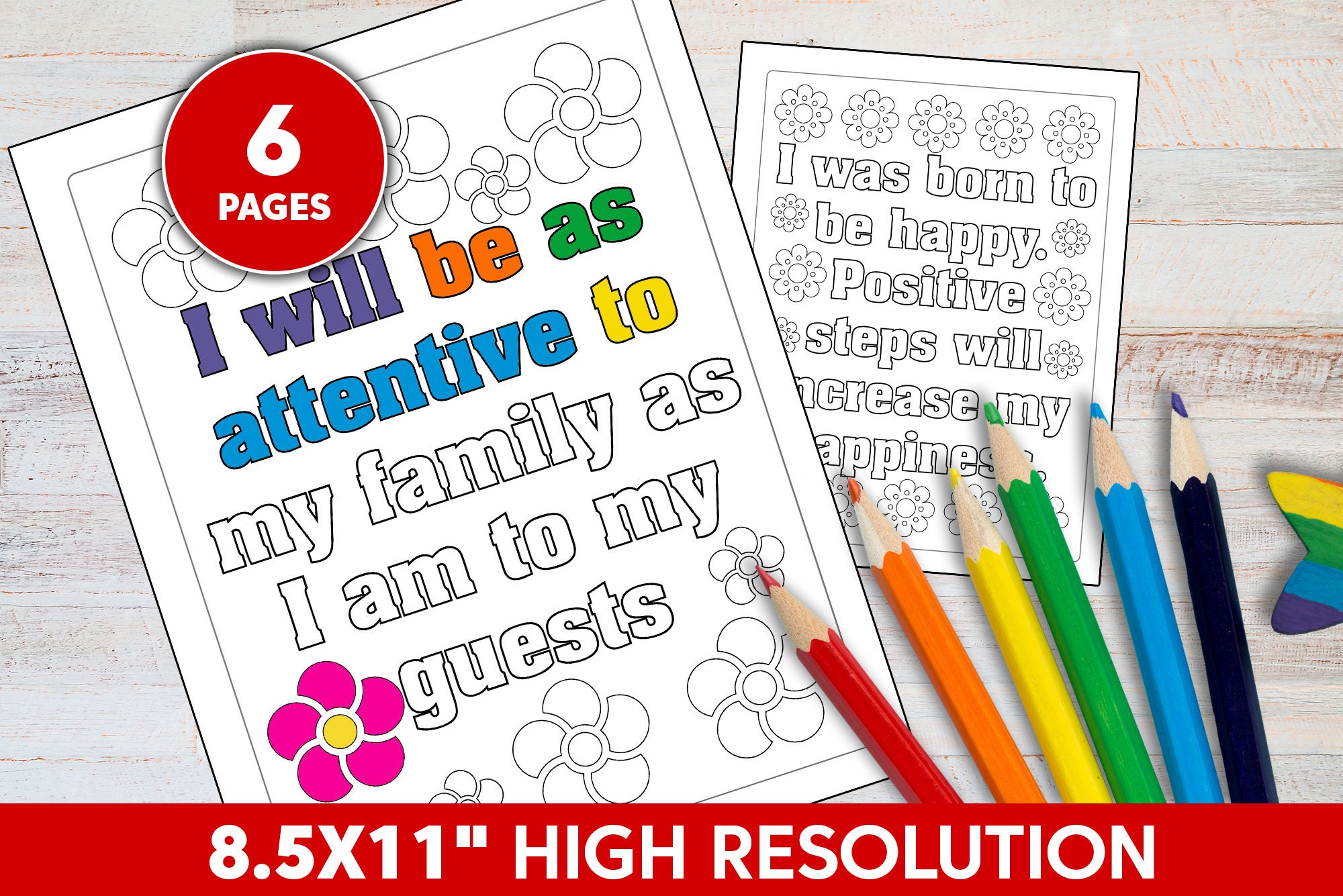 Positive and Inspirational Quotes Coloring Pages Printable For | Etsy