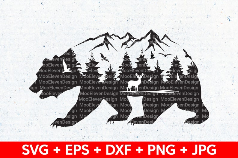 Free Free 266 Silhouette Bear Mountain Svg SVG PNG EPS DXF File