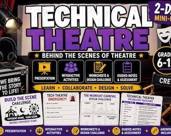 Technical Theatre 101 Mini Unit | 2-Day Drama Lesson, Activities & Lesson Plan