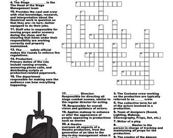 Technical Theatre Word Search & Drama Class Activity