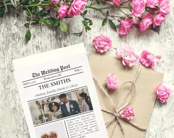 Wedding Newspaper Photo Gift: Anniversary Keepsake (Editable Template)