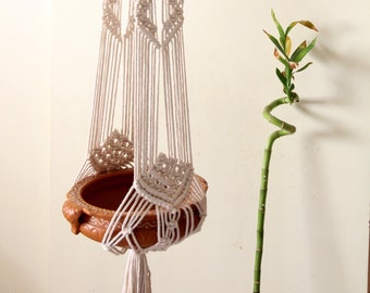 Macrame Plant Hanger | Long Boho Planter | Macrame Plant Holder | Boho Hanging |Bohemian Home Decor | 30" Long