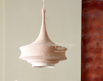 Modern Crochet Lampshade | Crochet Chandelier | Crochet Light Pendant | Cotton Rope Lamp | Hanging Light | Suspension Light | Swag Light