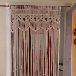 Rideau séparateur de pièce en macramé : suspension murale bohème, 37 x 76 po.