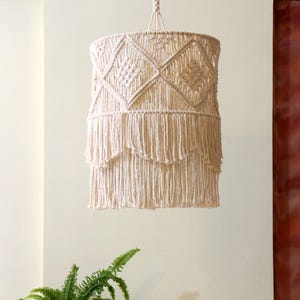 Boho Fringe Chandelier | Macrame pendant light | Tassel Chandelier | Boho Lights | Macrame Lantern | Pendant Light | Wedding Decor