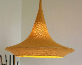 Crochet Lampshade | Boho Light Pendant | Hat Lampshade | Study room Light | Suspension Light | Sconce Light | Cotton Lampshade