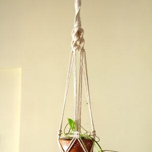 Macrame Plant Hanger Double Planter Boho Hanging Macrame Hanging Pot Holder 70 Long image 5