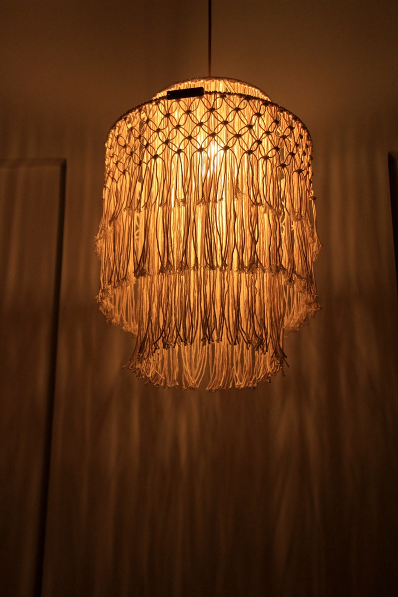 Boho Macrame Lampshade Rustic Raffia Lampshade Ceiling - Etsy