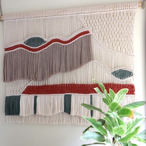 Extra Großer Makramee Wandbehang: Boho Webteppich Dekor
