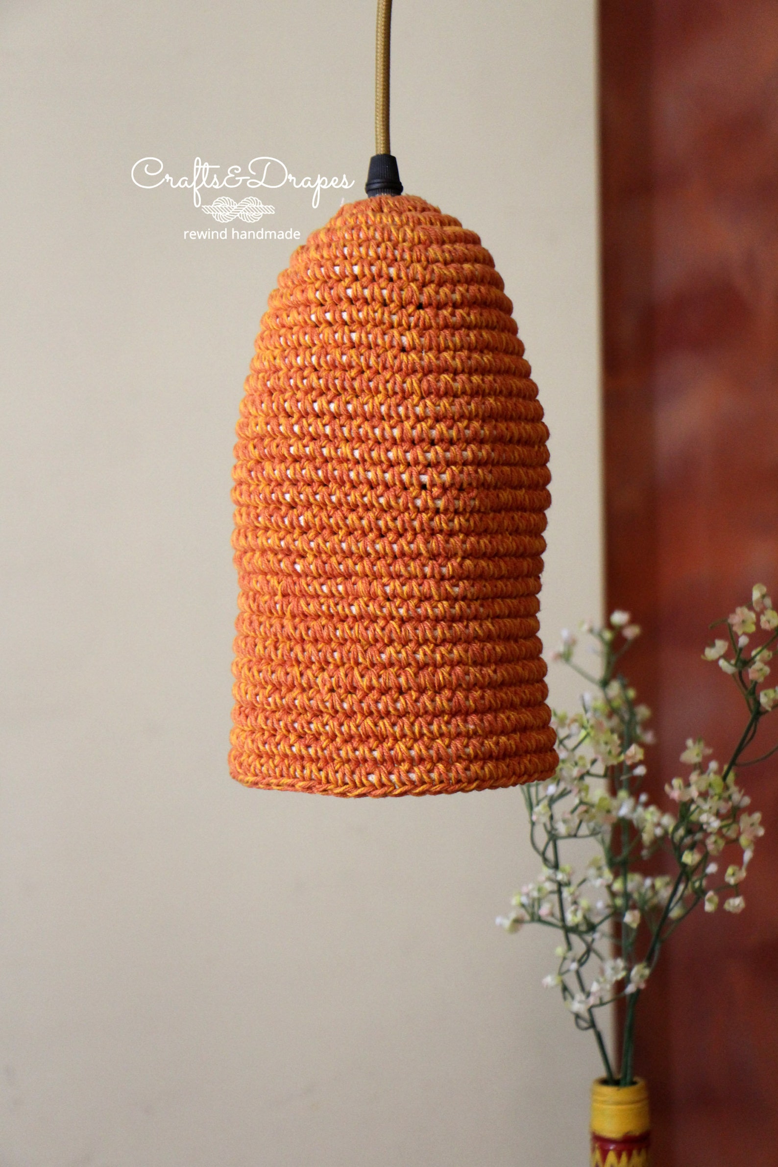 Crochet Light Boho Light Pendant Basket Light Suspension Etsy