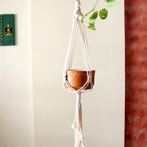 Macrame Plant Hanger Double Planter Boho Hanging Macrame Hanging Pot Holder 70 Long image 3