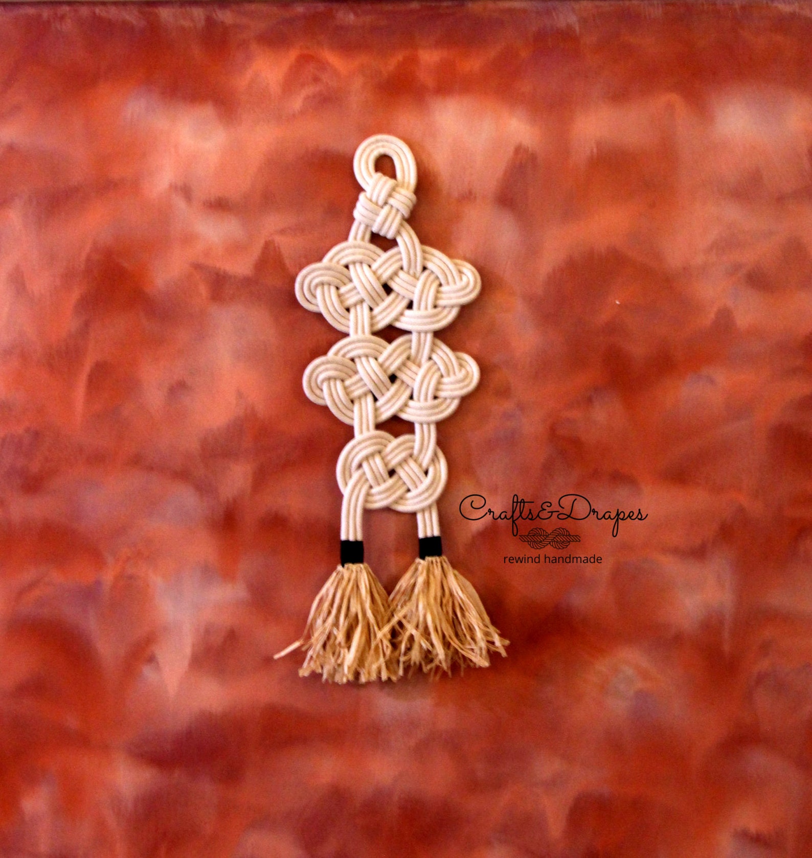 Large Celtic Knot Rope Art Wall Decor Scandi Wall Art Raffia Etsy